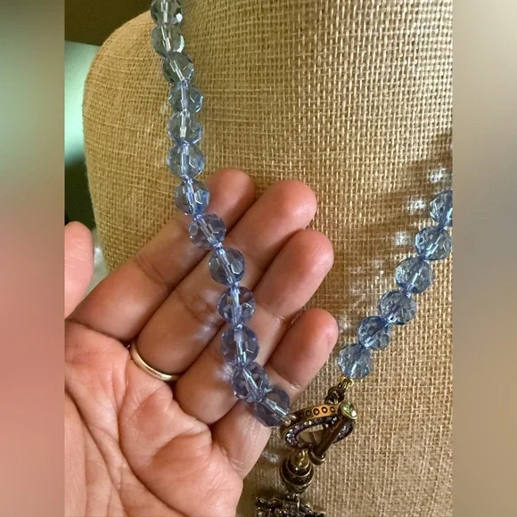 Heidi Daus Blue Beaded Toggle Necklace with Decorative Pendant - Picture 6 of 7